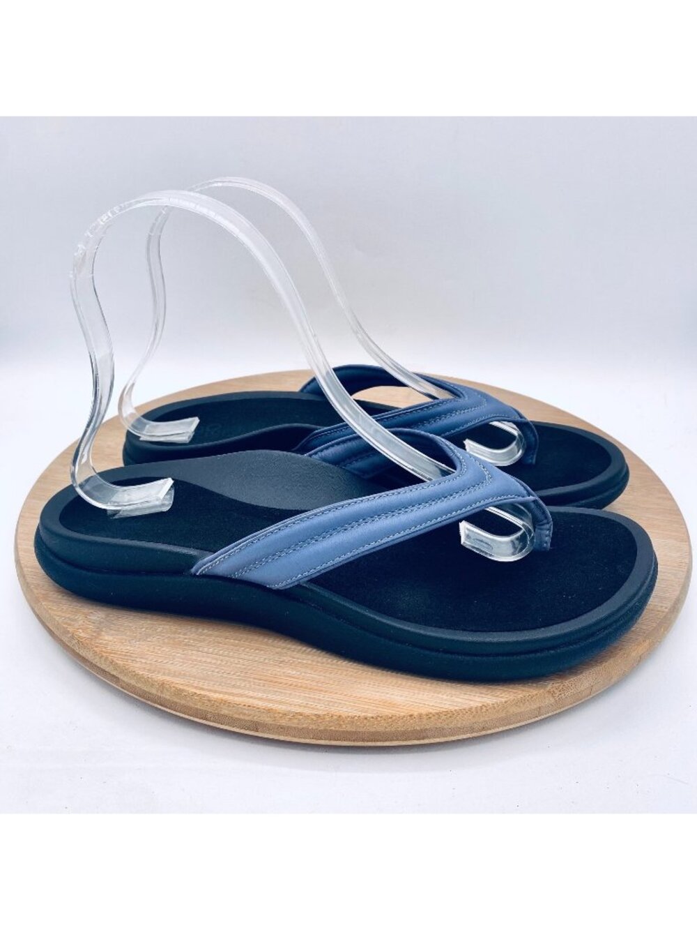 Abeo Shoes Womens 8 Blue Leather Comfort Flip Flops Orthopedic Luxury